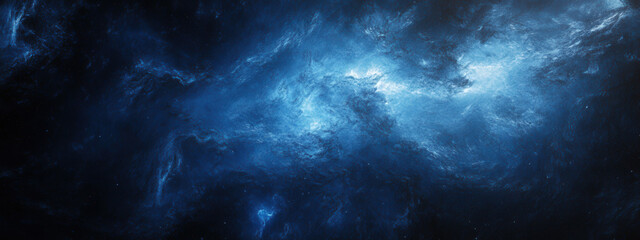 Wall Mural - A blue sky with stars and a galaxy