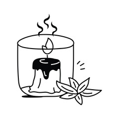 Wall Mural - Icon of an aroma candle, ideal for beauty, spa, and wellness designs