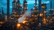© BloomArt - Illuminated Industrial Refinery Complex at Night