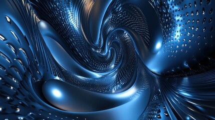 Poster - Abstract Swirling Blue Metal Texture
