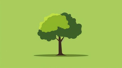 Poster - A cartoon illustration of a green tree.