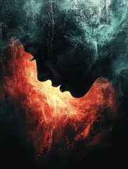 Poster - Exploring the depths of emotion through abstract digital art representation