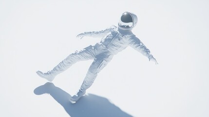 Poster - A solitary astronaut floats in a bright, ethereal space environment.
