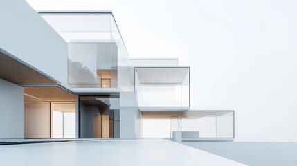 Aufkleber - Modern architectural design featuring glass and minimalistic elements.