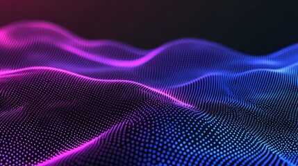 Fototapete - Abstract digital waves in vibrant colors, representing data or sound visualization.