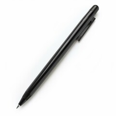 Poster - Classic black ballpoint pen resting on a pristine white surface, ready for writing or note taking