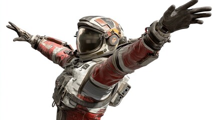 Aufkleber - Astronaut in a dynamic pose, showcasing space exploration and adventure.