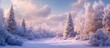 © NFTNexus - Serene winter landscape with snow-covered fir trees and a tranquil atmosphere perfect for holiday-themed designs and seasonal celebrations