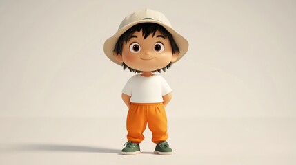 Poster - A cheerful animated character with a hat, casual outfit, and a friendly expression.