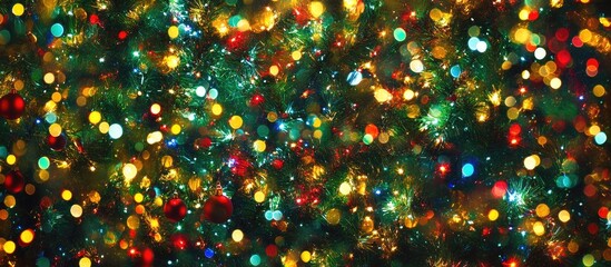 Poster - colorful abstract christmas lights backdrop with vibrant defocused bokeh effect for holiday-themed d