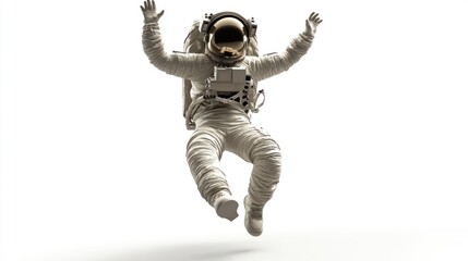 Aufkleber - An astronaut in a spacesuit appears to float in a minimalistic, white background.