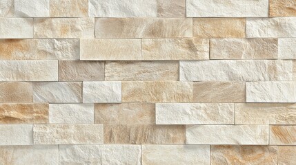 Poster - Modern cream and white textured wall with seamless brick and stone pattern ideal for interior design and home decor applications.