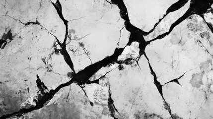 Poster - Textured cracked gray ground with contrasting white and black spots ideal for backgrounds and design projects high quality image