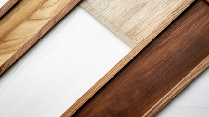 Poster - Craft Board Textures and Patterns on White Background Featuring Various Shades of Wood for Design and Creative Projects