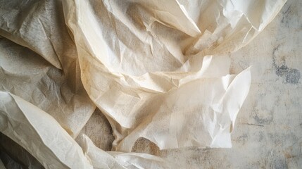 Aufkleber - Wrinkled textured paper on a rustic surface creating an aesthetic backdrop for creative projects or art presentations