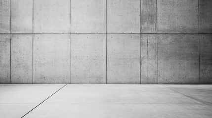 Aufkleber - Modern minimalist concrete wall with uniform paneling ideal for urban photography and industrial design backgrounds.