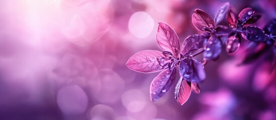 Poster - Vibrant purple abstract background with blurred floral elements ideal for creative design projects and stylish presentations.