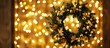 © Seyyar - Christmas wreath adorned with festive decor set against a beautiful bokeh background of soft blurred holiday lights