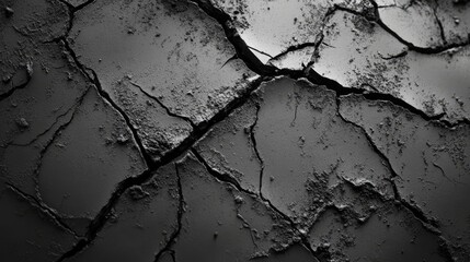 Poster - Dry cracked earth surface creating a textured background ideal for environmental themes or artistic projects showcasing drought or decay.