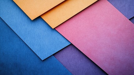 Poster - Colorful Craft Paper Textures Overlapping in Layers for Creative Background Use