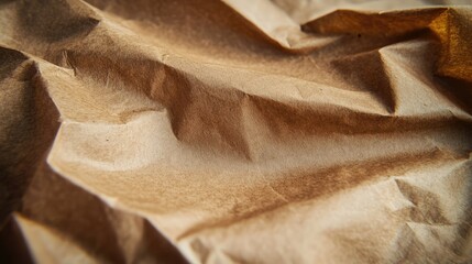 Poster - Crumpled brown paper texture detailed close up for background or design use