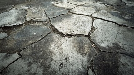Poster - Cracked cement floor texture with a grunge appearance suitable for backgrounds in industrial or urban design projects