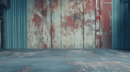 Aufkleber - Grungy weathered tin wall with industrial ambiance suitable for backgrounds in urban photography and design projects.