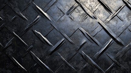 Aufkleber - Worn textured metal surface with woven patterns reflecting industrial aesthetics and distressed elements for creative designs