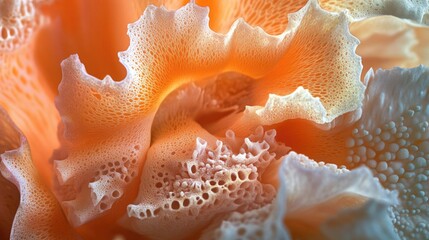 Aufkleber - Intricate closeup of a coral-like texture showcasing vibrant colors and delicate patterns representing the artistry of nature's beauty