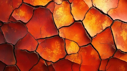 Poster - Cracked dry earth texture in warm tones creating a dramatic background for environmental and agricultural themes