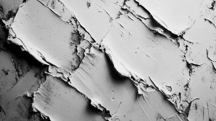 Aufkleber - Peeling white paint on concrete wall texture showcasing a grunge background with intricate layers and weathered surfaces for artistic use