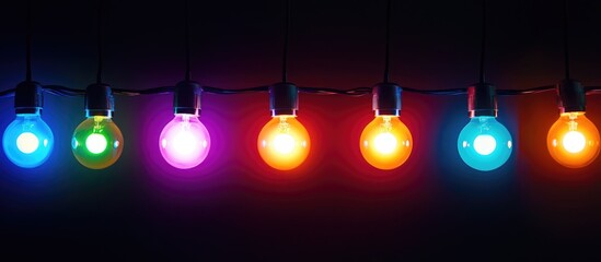 Aufkleber - Colorful decorative lights glowing against a dark background creating a vibrant festive atmosphere for celebrations and events.