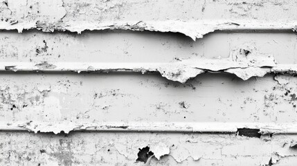 Aufkleber - Weathered metal surface with white and grey peeling paint showcasing grunge texture and intricate details in close-up view
