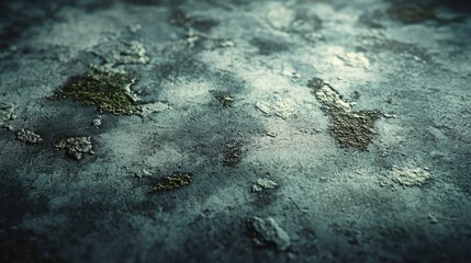 Aufkleber - Textured cement surface with moss and rough patches showcasing an aged and weathered appearance suitable for backgrounds and design projects