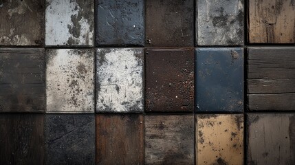 Aufkleber - Rustic and weathered wooden texture collection showcasing a variety of earthy tones and surfaces for design and background use