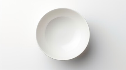 Poster - minimalist empty white bowl on a clean white background showcasing simplicity and space for customiz