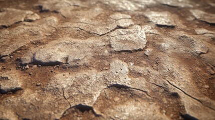 Poster - Cracked and Weathered Plaster Floor Texture with Natural Earth Tones and Detailed Imperfections for Architectural and Design Use