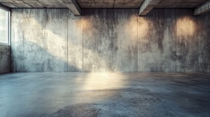 Aufkleber - Indoor industrial concrete texture with soft lighting and empty space for creative design or background use