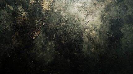 Aufkleber - Fungus and mold on aged concrete surface revealing distressed textures and organic growth patterns in a moody atmosphere
