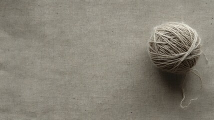 Aufkleber - Textured grey paper background with a rough thread ball creating a rustic and vintage aesthetic for design and artistic projects