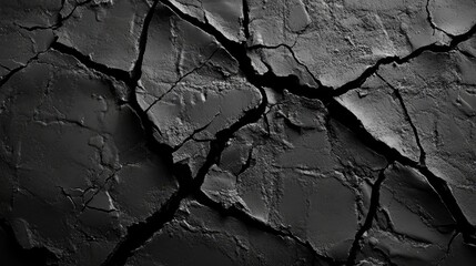 Poster - Detailed cracked concrete surface texture for backgrounds and design projects showcasing a rugged industrial aesthetic.