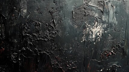 Aufkleber - Textured dark cement wall with peeling paint and intricate patterns ideal for backgrounds or design elements.