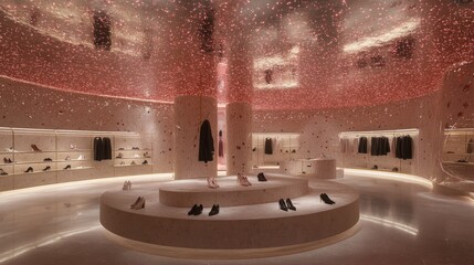 Poster - Elegant retail space featuring minimalist design and stylish displays.