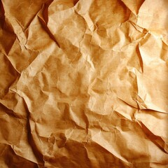Fototapete - Crumpled Texture of Wrinkled Paper with Warm Tones and Natural Lighting Effects