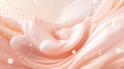Poster - Elegant cream abstract background with smooth textures and shimmering bokeh particles, ideal for dreamy and sophisticated designs.