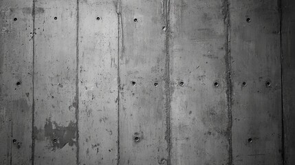 Aufkleber - Gray concrete wall texture with grunge finish showcasing vertical seams and weathered surface imperfections for construction and design backgrounds
