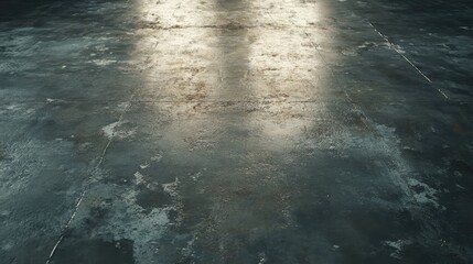 Aufkleber - Concrete floor texture with reflections showcasing a weathered and industrial background ideal for design and architectural projects.