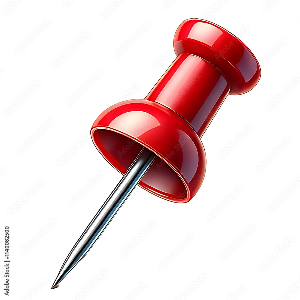 Red Push Pin Illustrations in Realistic Angles, Realistic Red Thumbtack ...