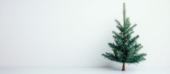 Aufkleber - Decorative small Christmas tree isolated on a white background capturing the essence of holiday spirit and festive cheer.