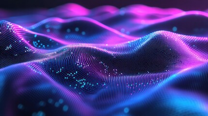 Poster - A vibrant, abstract representation of flowing waves in purple and blue tones.